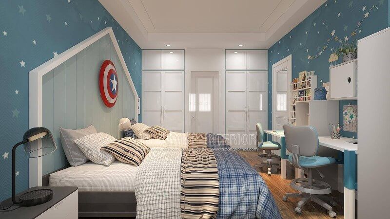 Bạn đang muốn bố trí|bố trí} phòng ngủ với đầy đủ mọi thứ cho 2 cậu con trai từ giường đôi, góc học tập đến tủ quần áo phải đáp ứng đủ cho 2 con và một phòng vệ sinh khép kín thì ý tưởng bố trí phòng ngủ dành cho 2 bé trai trong biệt thự Vinhomes Imperia Hải Phòng là một gợi ý khá độc đáo.