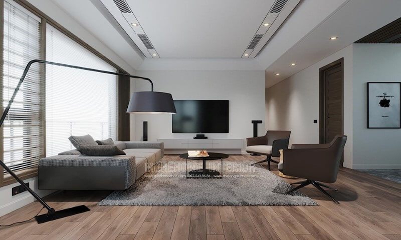 Nội thất sofa phòng khách bọc vải hiện đại cho nhà phốchung cư