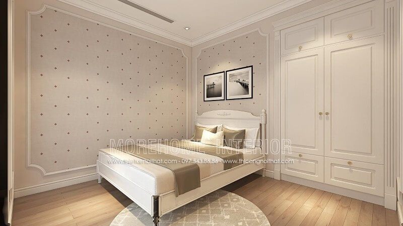 Giường ngủ gỗ tần bì nhập khẩu phun sơn trắng Alkana cao cấp đem lại vẻ đẹp tinh tế và sang chảnh cho khu vực nghỉ ngơi của gia chủ
