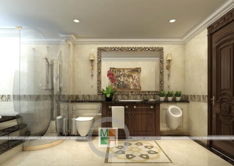 Khi sử dụng vách tắm kính để tách riêng khu vệ sinh và khu tắm, phòng tắm của gia chủ sẽ trở nên sang trọng và đẳng cấp hơn.